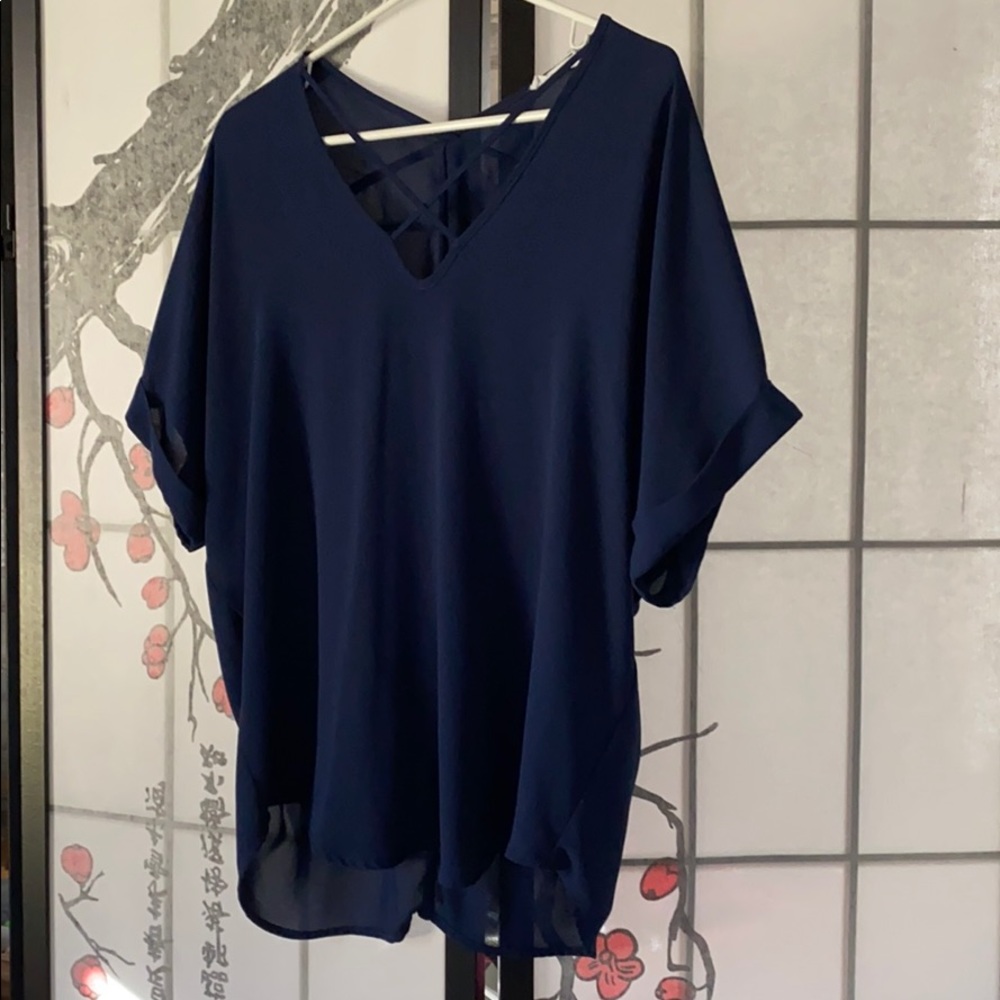 Navy cross front top